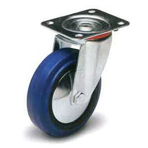 CASTER 4" RIGID BLUE RUBBER 286LB CAP