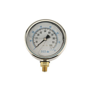 BOSHART PRESS GAUGE GLY. NO LEAD 4"DIAL
