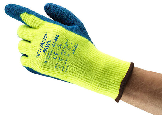 ACTIVARMR BLUE / YLW HI-VIZ GLOVES SZ9