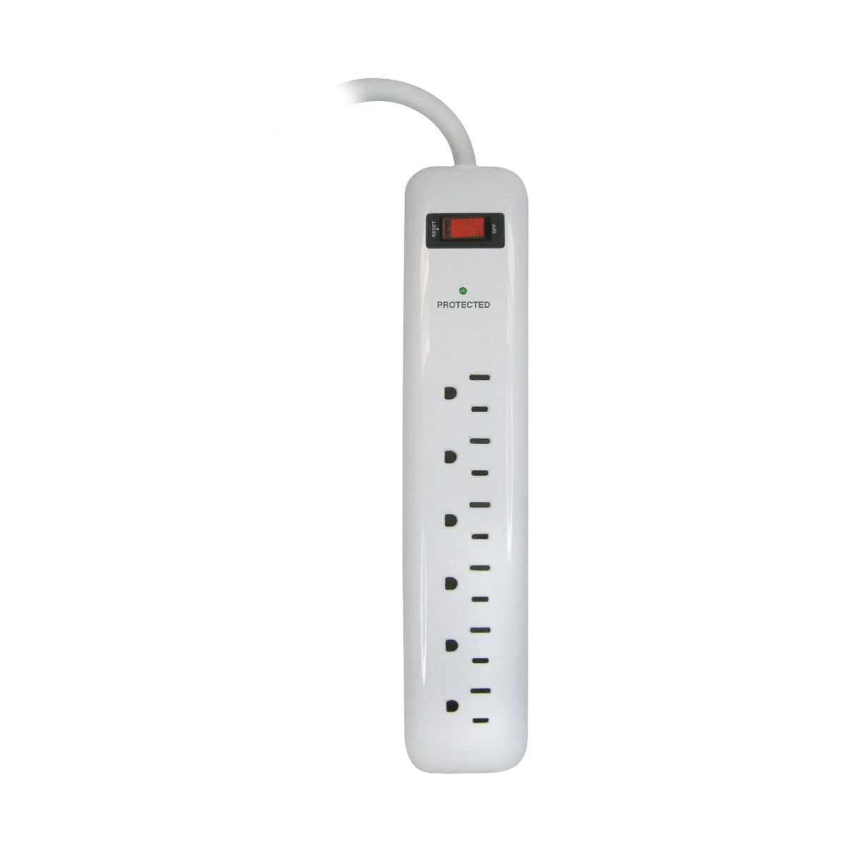 PRIME 6 OUTLET 8' 14/3 CORD WHITE