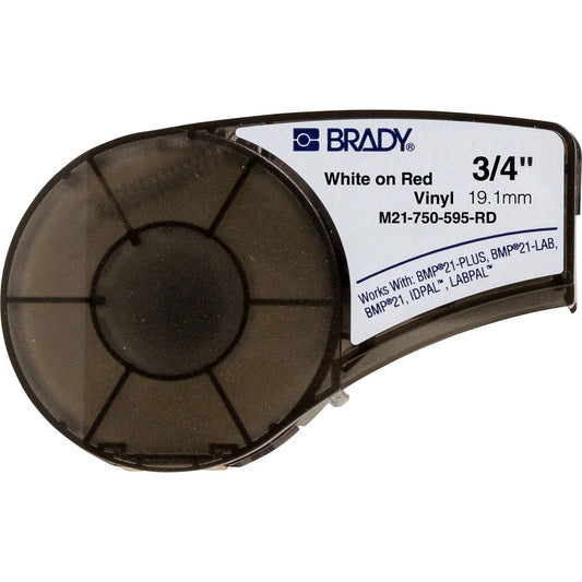 BRADY CART BMP 21 B595 3/4"X21' WHT/RD