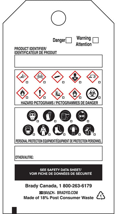 BRADY WHMIS LABELS 5-3/4" X3" 25/PK