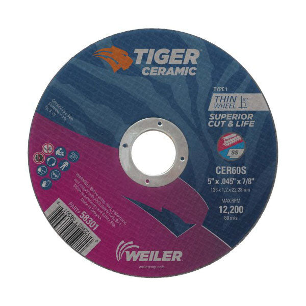 6" X .045" TYPE 27 CTTNG WHL Z60T 7/8AH