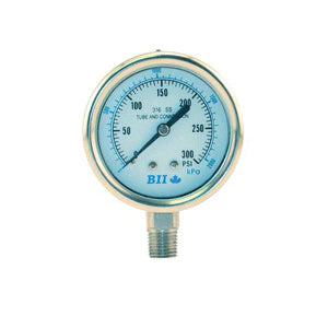 BOSHART PRESSURE GAUGE DRY 1/4"LM SS