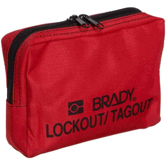 BRADY LOCKOUT BELT POUCH, RED 5" X 7"