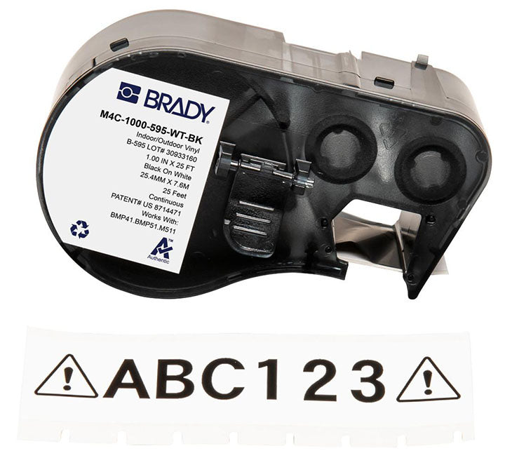 BRADY MSERIES B595 BLK/WHT 1" X 25'