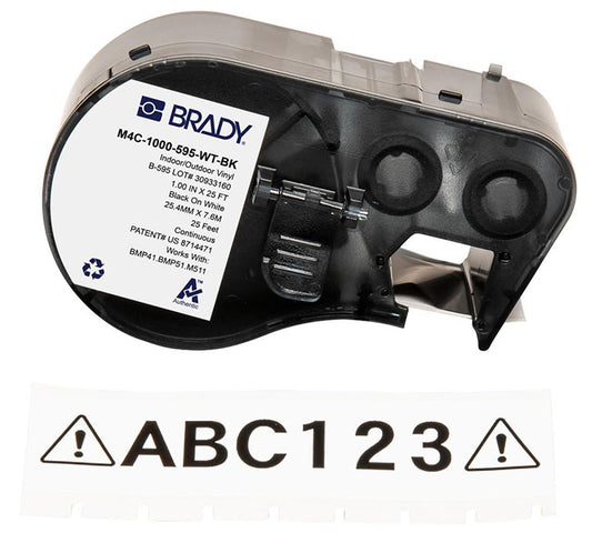 BRADY MSERIES B595 BLK/WHT 1" X 25'