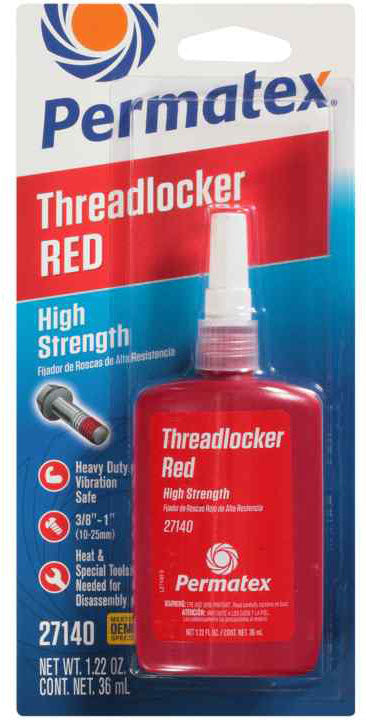 PERMATEX HIGH STRGHT THREADLOCKR RED 10ML