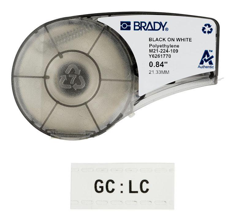 BRADY CART M21 B109 0.84INX16FT BLK/WHT