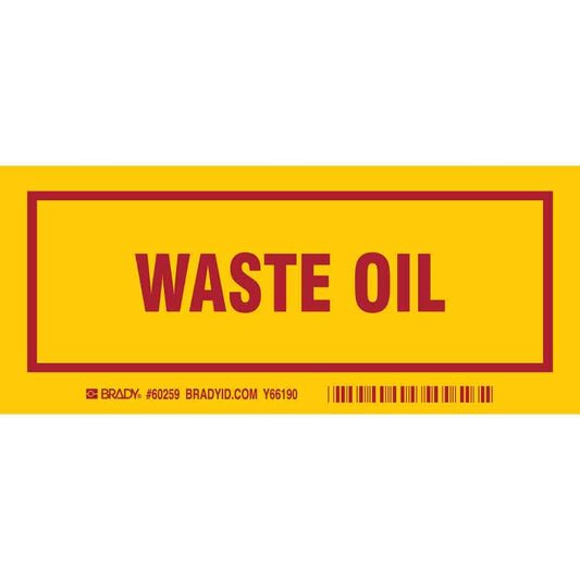 BRADY WASTE OIL LABELS 3"X7" 25PK