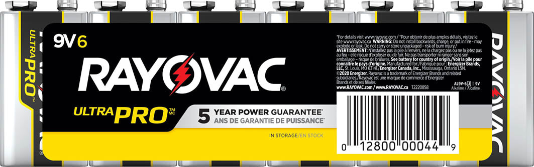 RAYOVAC ULTRA PRO ALKALINE D BATT 6PK