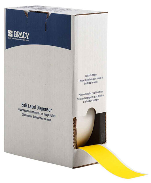 BRADY LABELS 2" X75 YELBULK RL OF 75FT