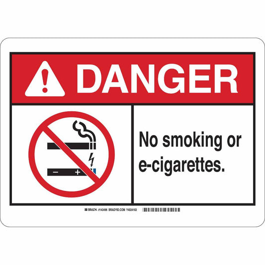 BRADY NO SMOKING OR E-CIGARETTES SIGN
