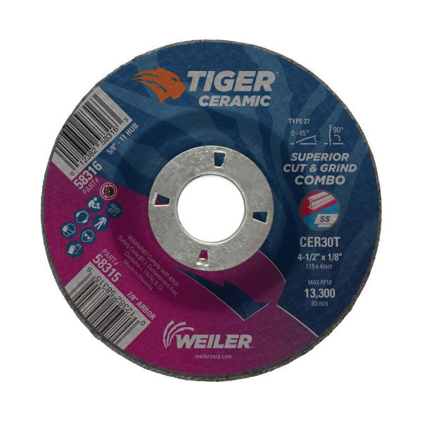 7" X 1/4" TYPE 27 GRIND WHL Z24T 7/8AH